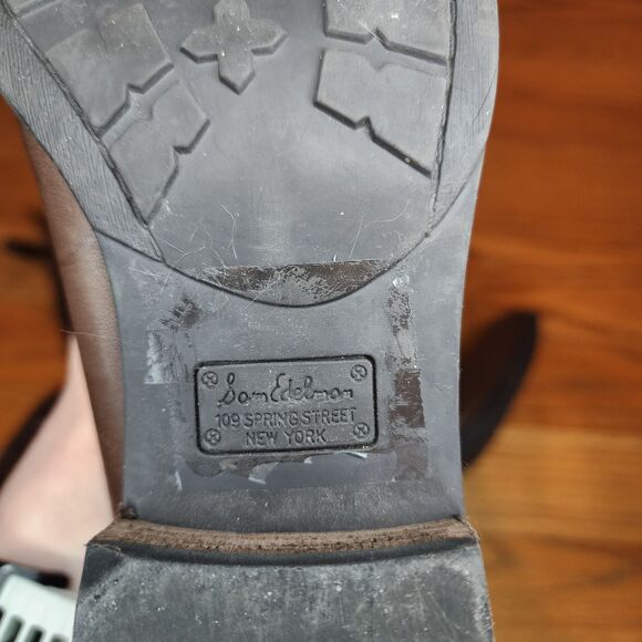 Sam Edelman Pembrooke brown Suede Knee High Riding Boots western block heel 8.5 - Picture 6 of 12